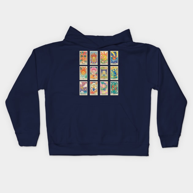 Horoscope cards Kids Hoodie by yaywow